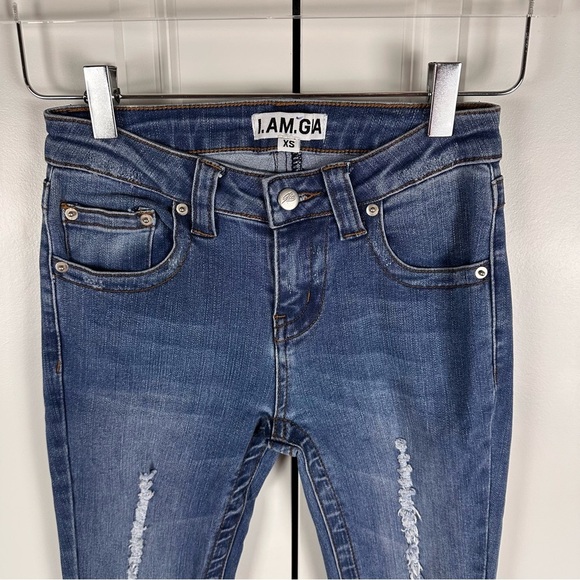 I.AM.GIA Low Rise Distressed Flared Jeans - Picture 6 of 8